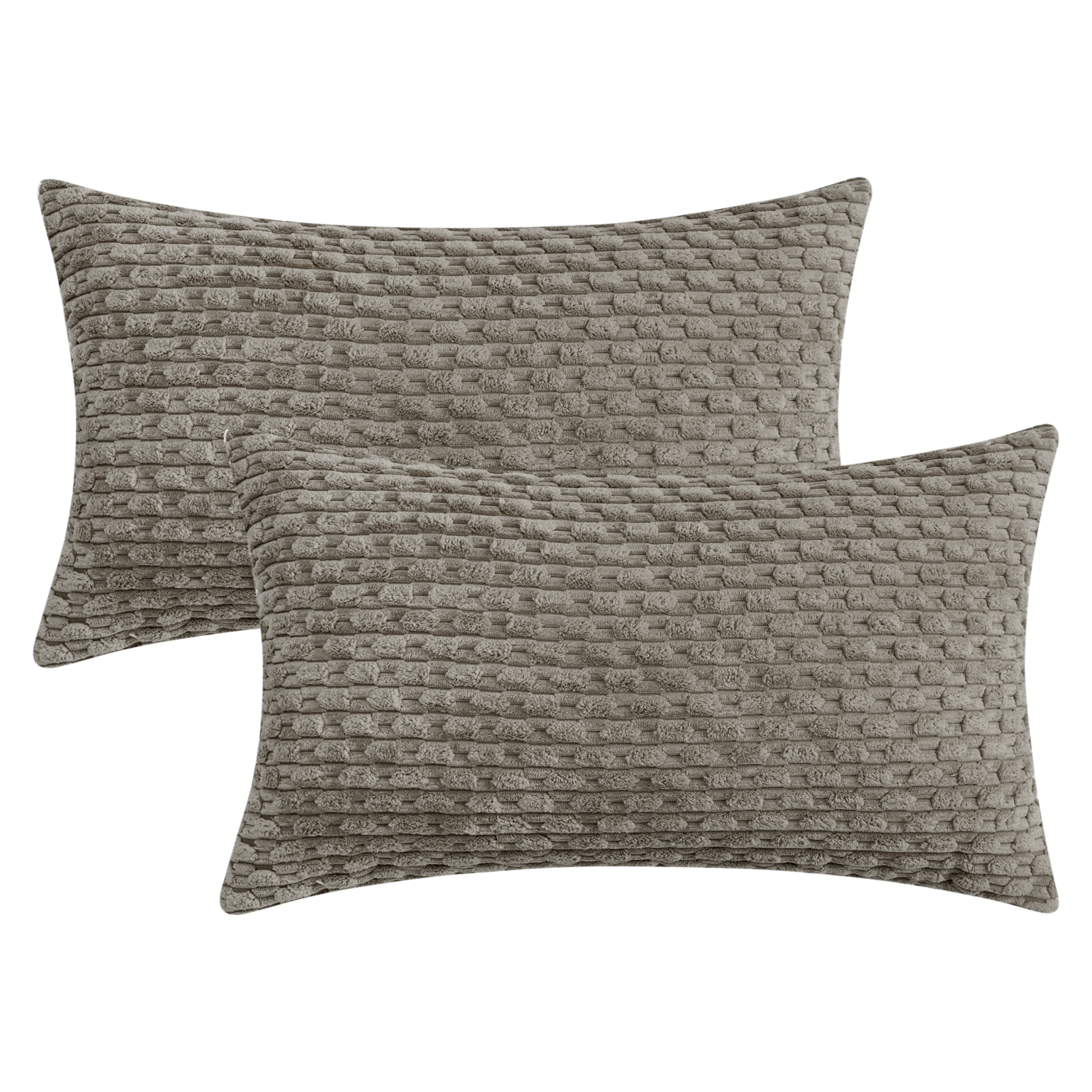 Unique Bargains 2Pcs Decorative Throw Pillow Covers for Sofa Grey 12" x 20"
