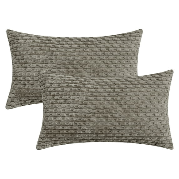 Unique Bargains 2Pcs Decorative Throw Pillow Covers for Sofa Grey 12" x 20"