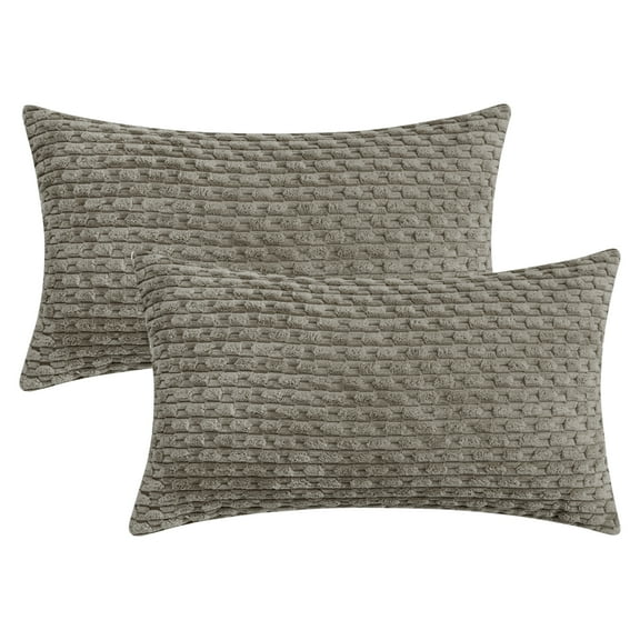 Unique Bargains 2Pcs Decorative Throw Pillow Covers for Sofa Grey 12" x 20"