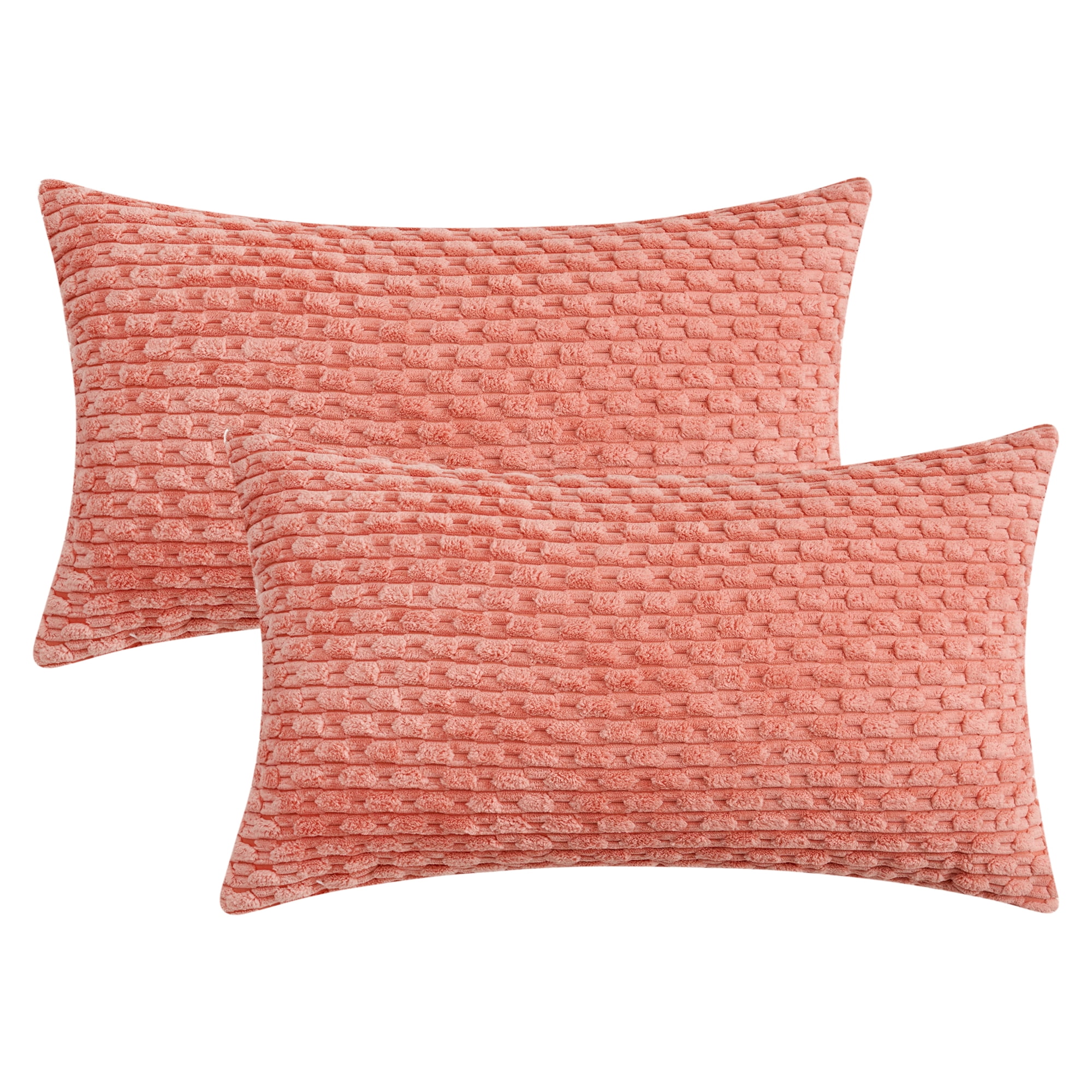 Unique Bargains 2Pcs Decorative Throw Pillow Covers for Sofa Orange 12" x 20"