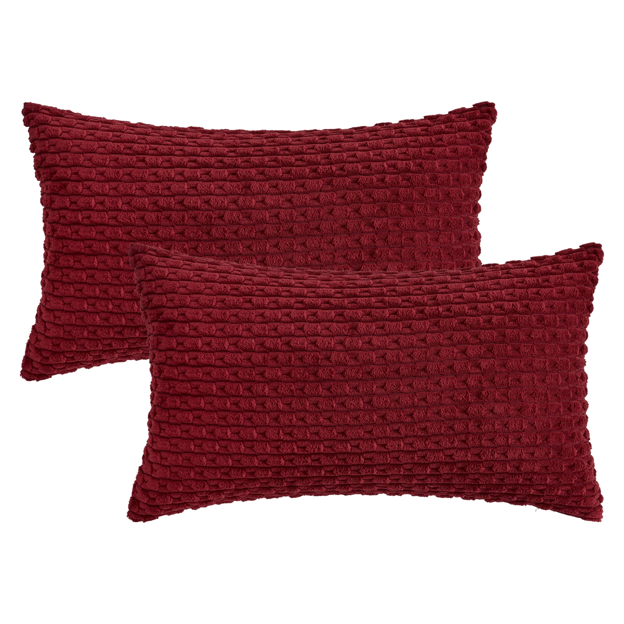Unique Bargains 2Pcs Decorative Throw Pillow Covers for Sofa Red 12" x 20"
