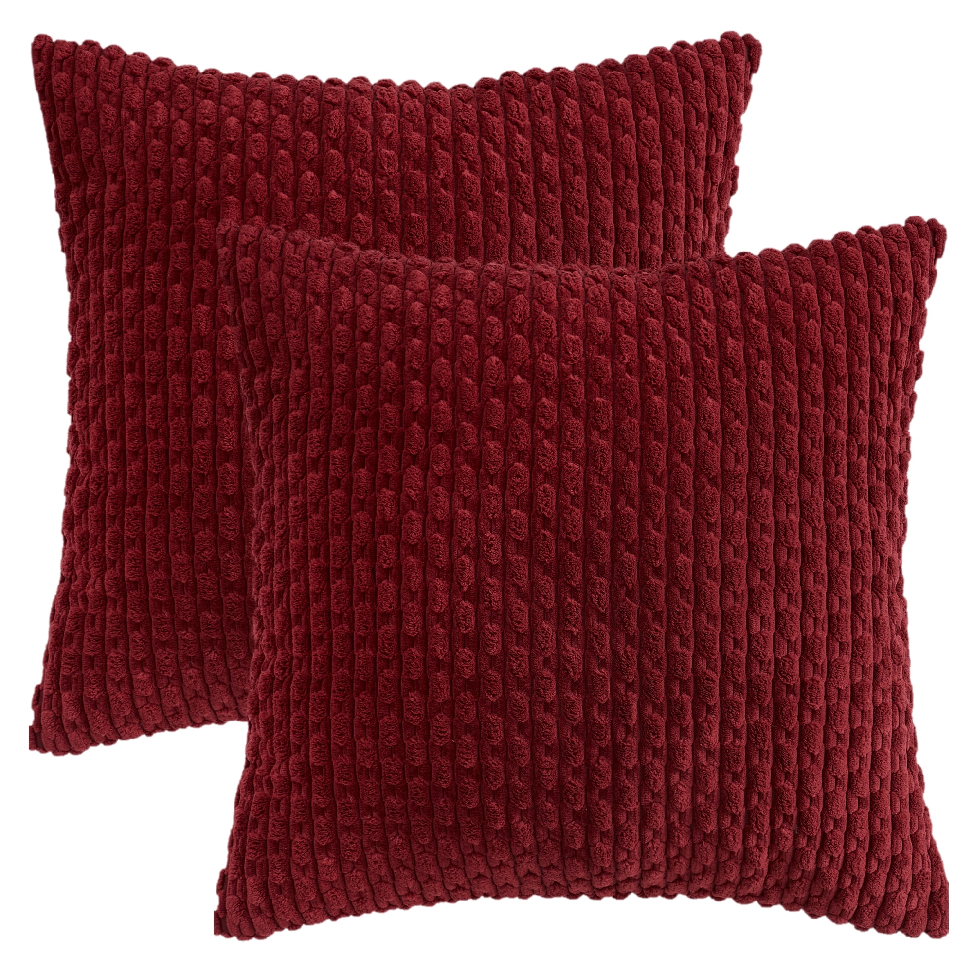 Unique Bargains 2Pcs Decorative Throw Pillow Covers for Sofa Red 18" x 18"