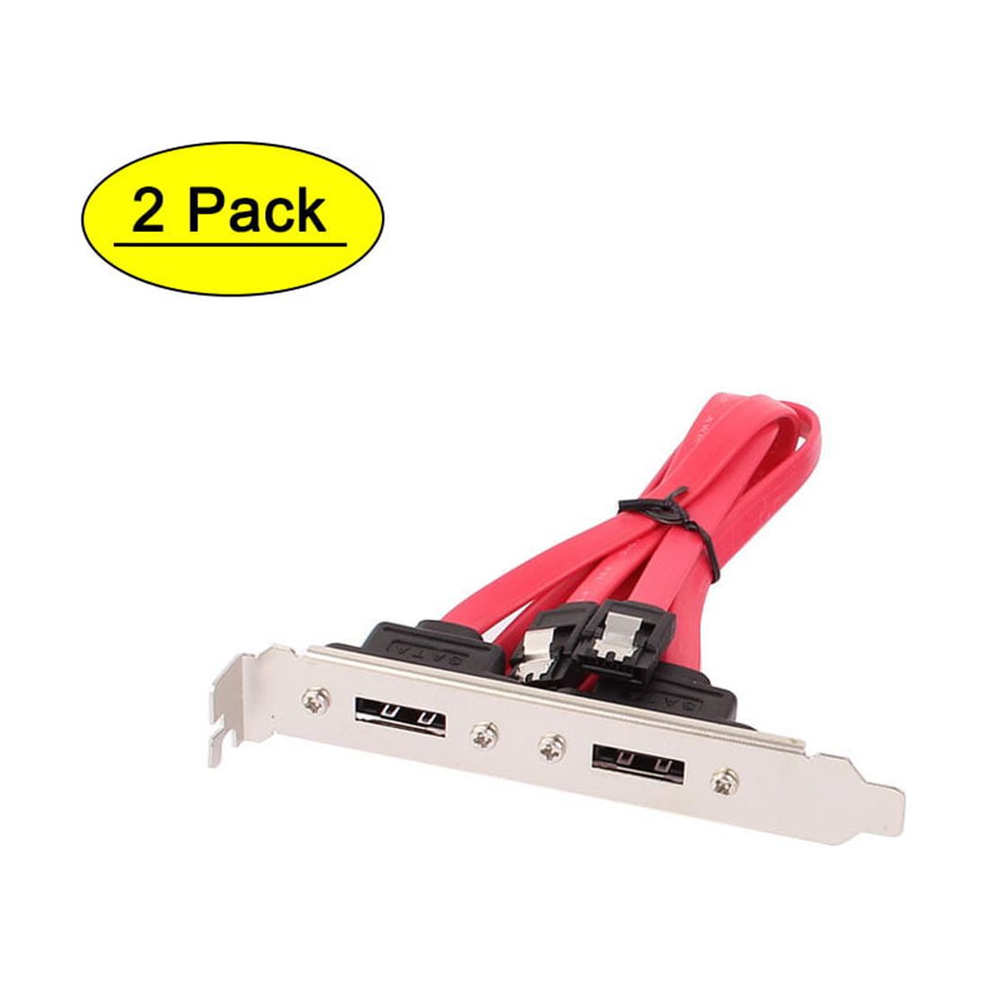 Unique Bargains 2Pcs Dual Port S-A-T-A Serial ATA Cable to eS-A-T-A ...