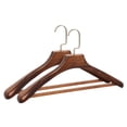 thumbnail image 1 of Unique Bargains 2Pcs Durable Wood Space Saving Clothes Hangers Dark Brown, 1 of 6
