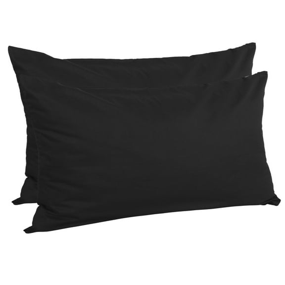 Unique Bargains Pillowcases 2-Piece Egyptian Cotton Pillow Cover Black King