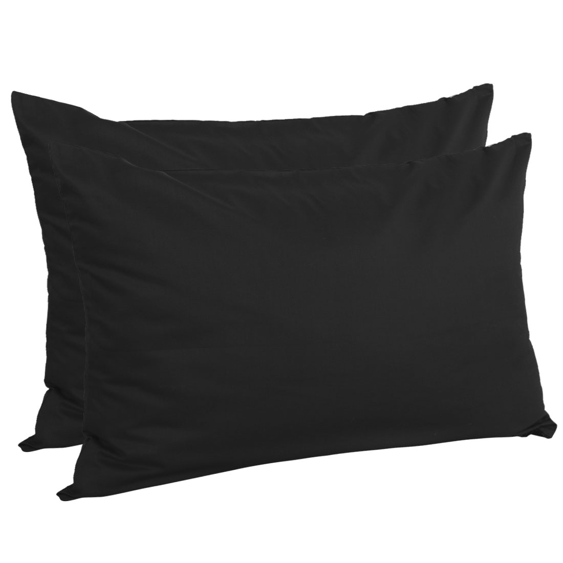 Unique Bargains Pillowcases 2-Piece Egyptian Cotton Pillow Cover Black Queen