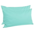thumbnail image 1 of Unique Bargains 2Pcs Egyptian Cotton Pillow Cover Cases Cyan King, 1 of 5