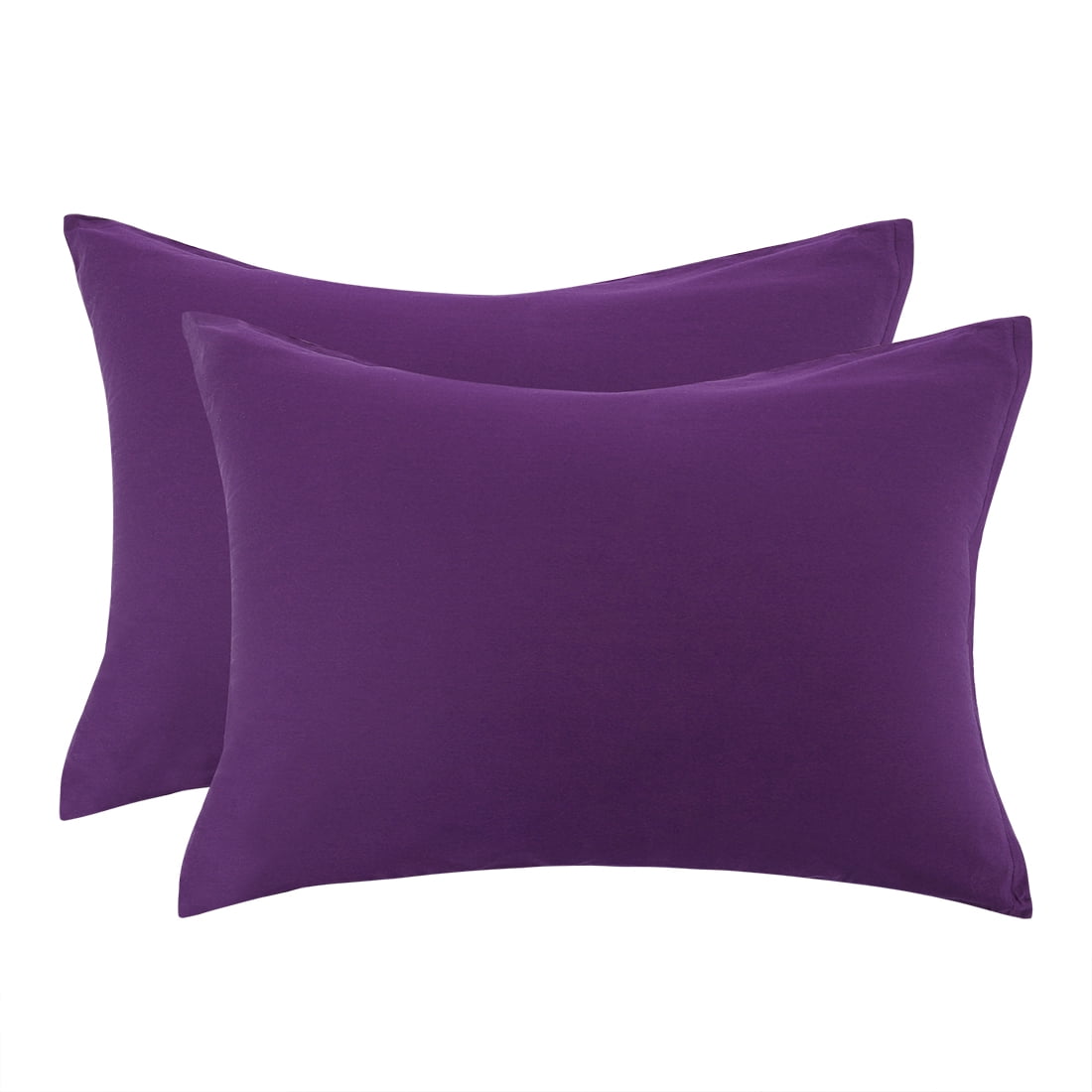 Unique Bargains 2Pcs Egyptian Cotton Pillow Cover Cases Dark Purple