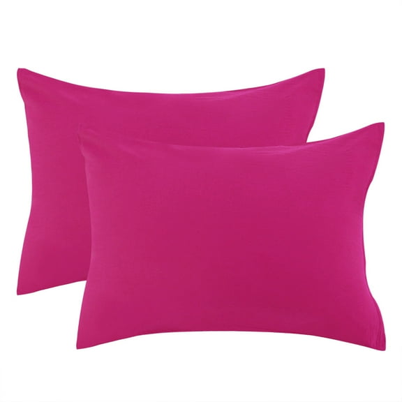 Unique Bargains Pillowcases 2-Piece Egyptian Cotton Pillow Cover Fuchsia Standard