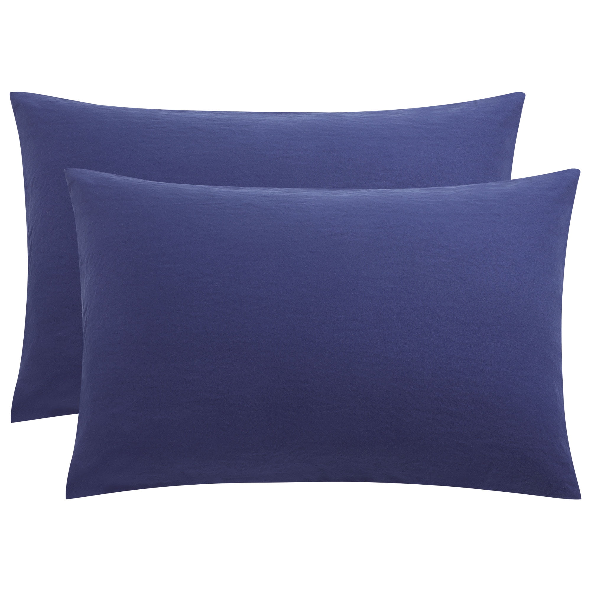 Unique Bargains 2Pcs Envelope Closure Washed Microfiber Pillowcases King Navy Blue