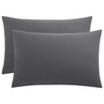 thumbnail image 1 of Unique Bargains 2Pcs Envelope Closure Washed Microfiber Pillowcases Standard Dark Gray, 1 of 8