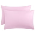 thumbnail image 1 of Unique Bargains 2Pcs Envelope Closure Washed Microfiber Pillowcases Standard Light Pink, 1 of 8
