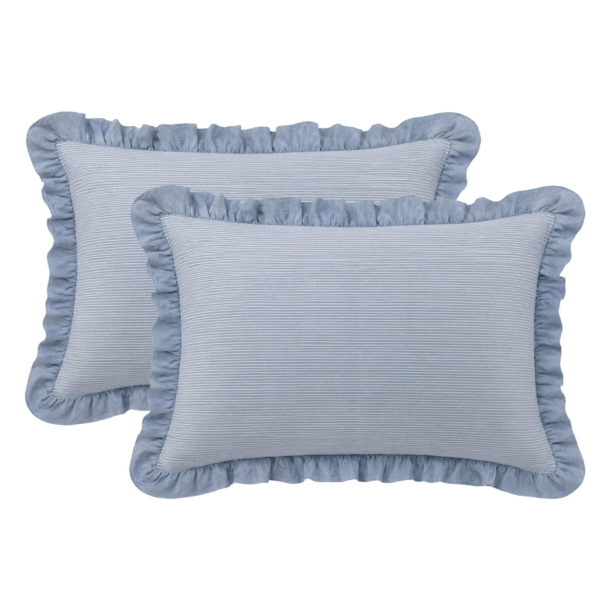 Unique Bargains 2Pcs Envelope Closure Wrinkle Resistant Cotton Pillowcase Queen Blue A