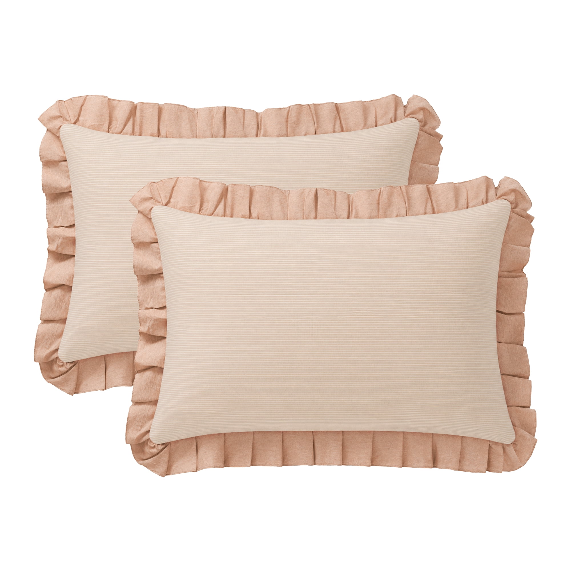 Unique Bargains 2Pcs Envelope Closure Wrinkle Resistant Cotton Pillowcase Queen Brown