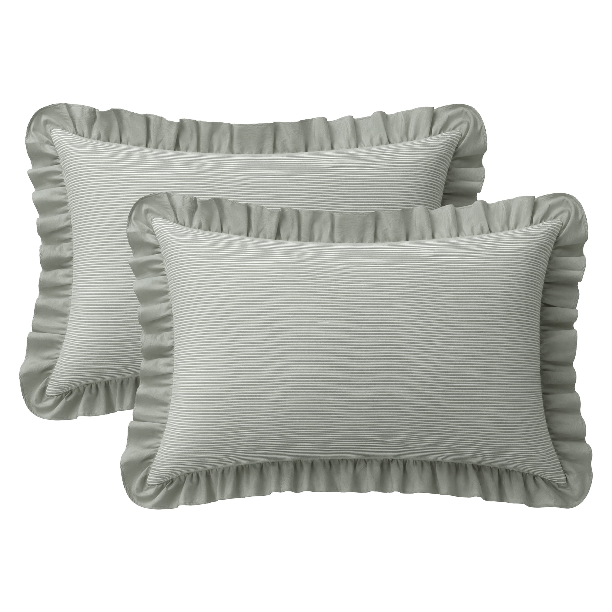 Unique Bargains 2Pcs Envelope Closure Wrinkle Resistant Cotton Pillowcase Queen Gray A