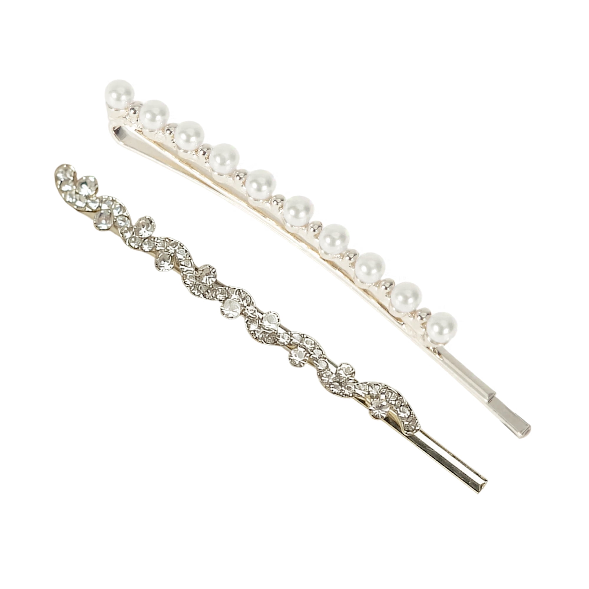 Unique Bargains 2Pcs Fashion Faux Pearl Bobby Pin Stylish Hair Accessories Faux Pearl
