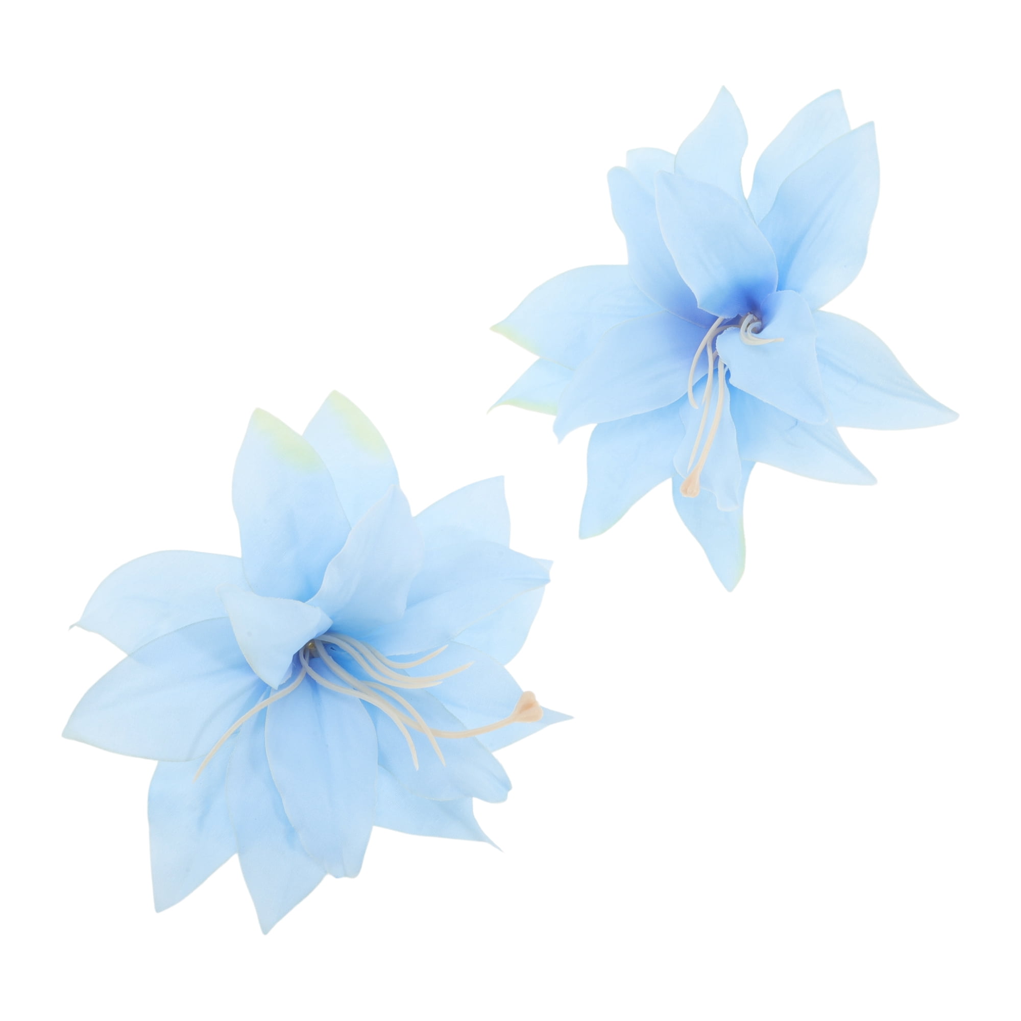 Unique Bargains 2Pcs Fashionable Hairstyles Artificial Flower Hair Clip Blue