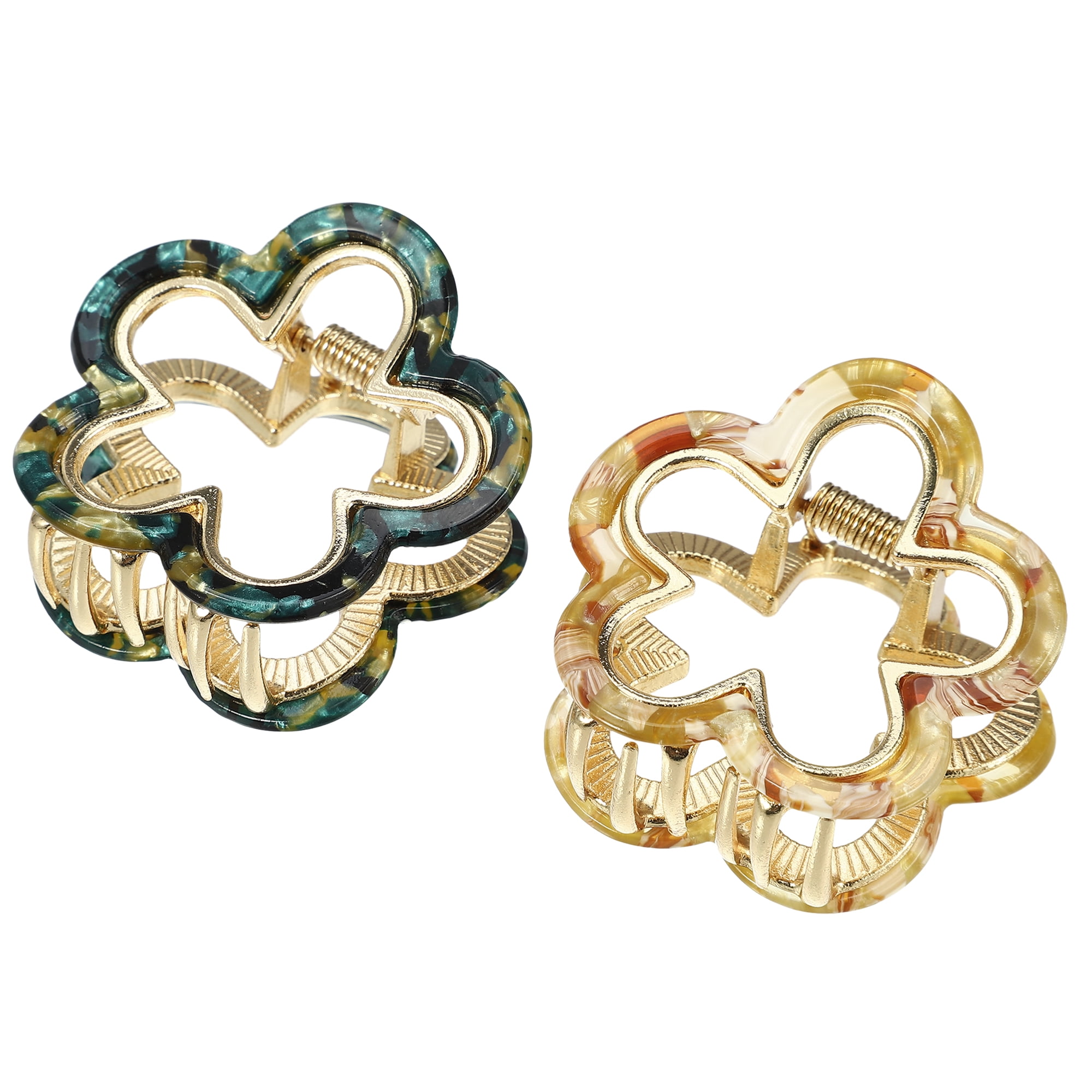 Unique Bargains 2Pcs Flower Hair Claw Clip Non-Slip Cute Acrylic Hair Claw Clip