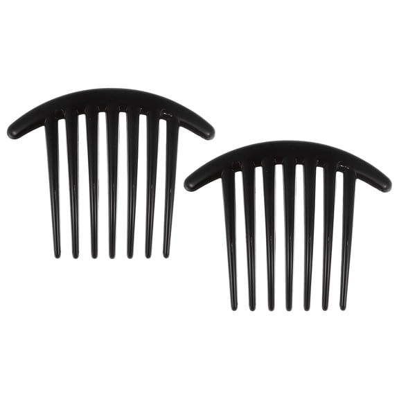 Unique Bargains 2Pcs French Twist 7 Teeth Comb Teeth Hair Combs Clip Comb 4.1" Resin Black