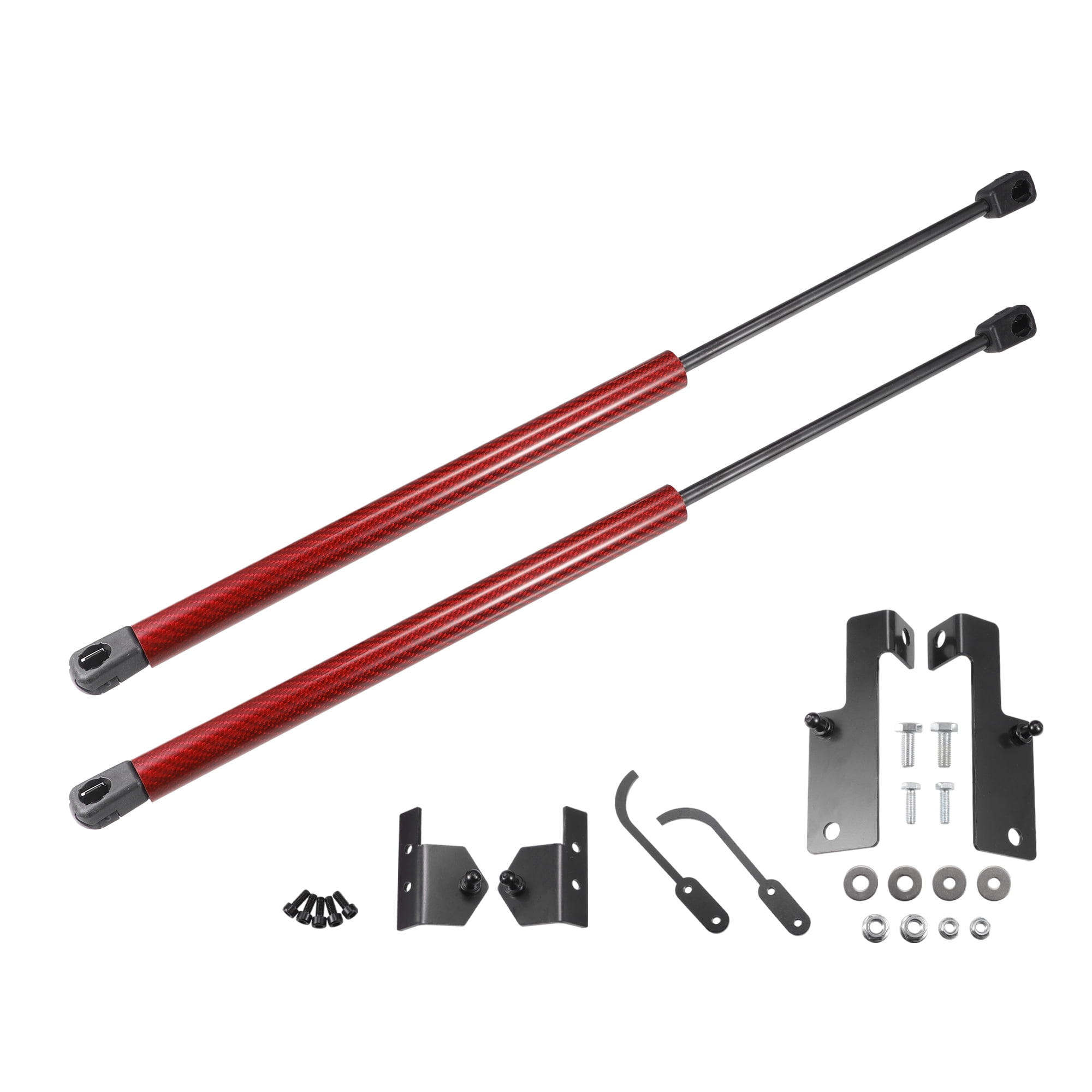 Unique Bargains 2Pcs Front Hood Lift Supports Struts for Jeep Wrangler (JK) 2007-2018 Red