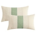 thumbnail image 1 of Unique Bargains 2Pcs Geometry Weave Throw Pillow Covers for Sofa Green 12" x 20", 1 of 6
