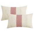 thumbnail image 1 of Unique Bargains 2Pcs Geometry Weave Throw Pillow Covers for Sofa Pink 12" x 20", 1 of 6