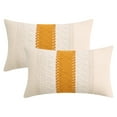 thumbnail image 1 of Unique Bargains 2Pcs Geometry Weave Throw Pillow Covers for Sofa Yellow 12" x 20", 1 of 6