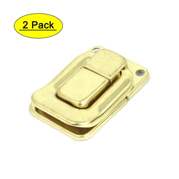 Unique Bargains 2Pcs Gold Tone Toggle Latch Catch Chest Flight Case Suitcase Box Clasps 40x27mm Metal