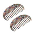 thumbnail image 1 of Unique Bargains 2Pcs Hair Comb Wide Tooth Anti-Static Thick Curly Hair Detangling Comb Multicolor, 1 of 7