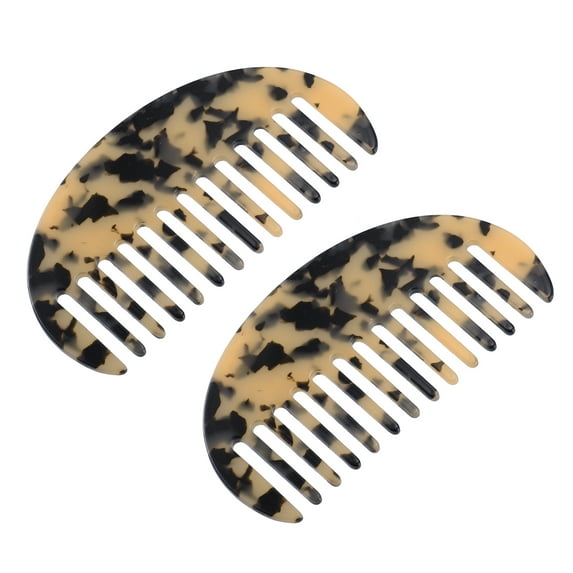 Unique Bargains 2Pcs Hair Comb Wide Tooth Anti-Static for Thick Curly Hair Brown