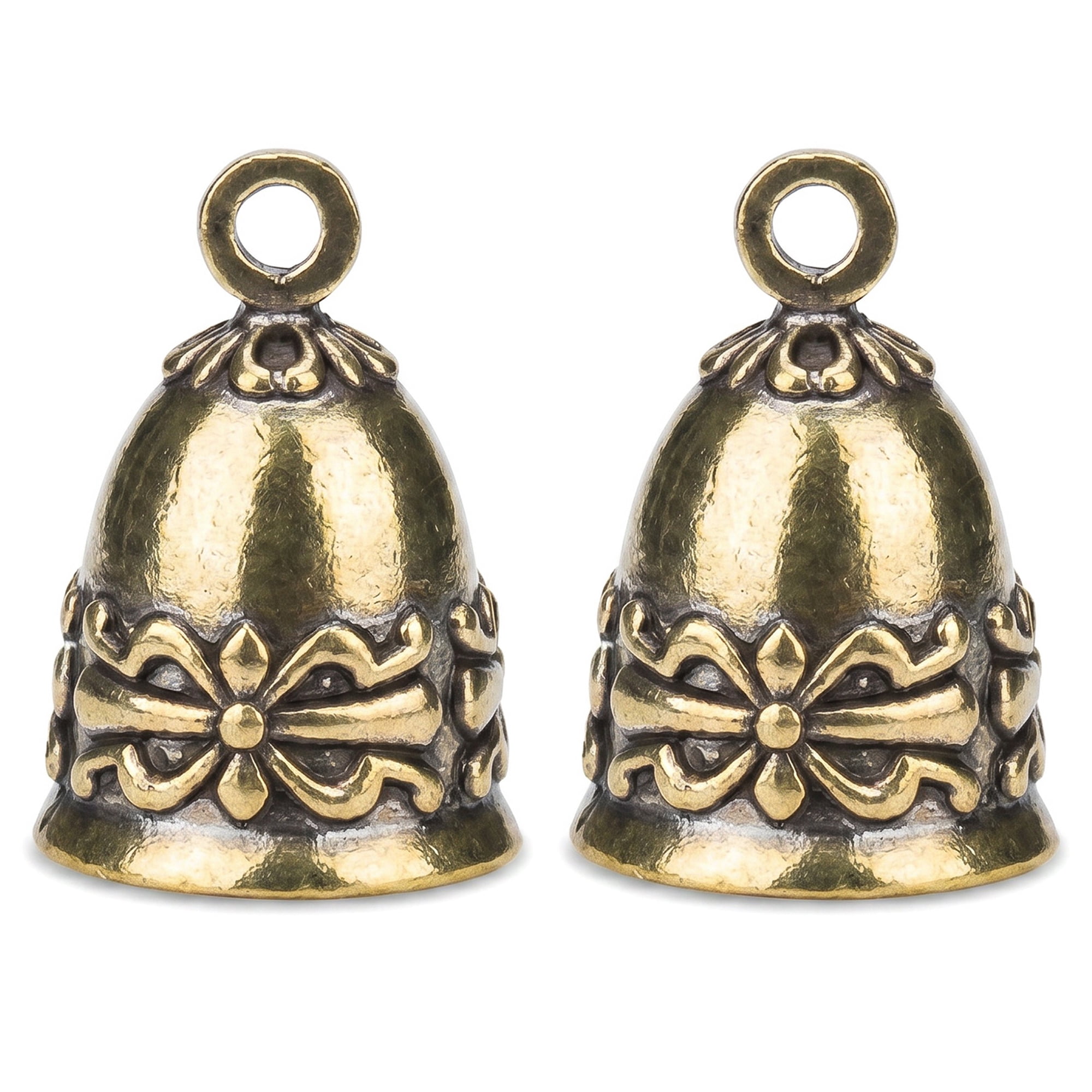 Unique Bargains 2Pcs Hanging Brass Craft Bells Bronze Butterfly Decor 3.1" x 3.1" x 5.1"