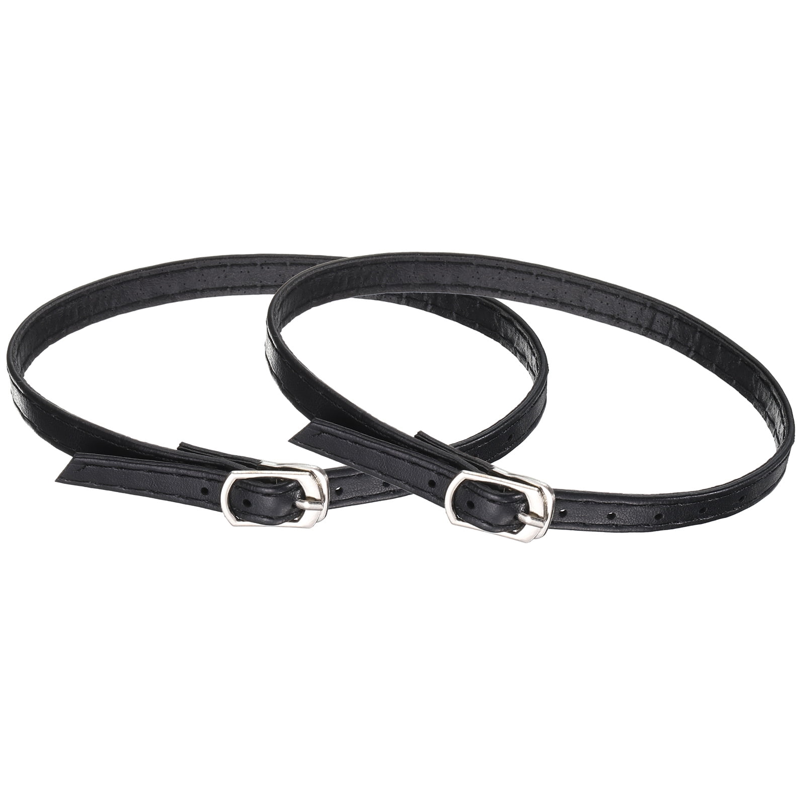 Unique Bargains 2Pcs High Heel Shoe Straps Detachable Ankle Shoelace Matt Black