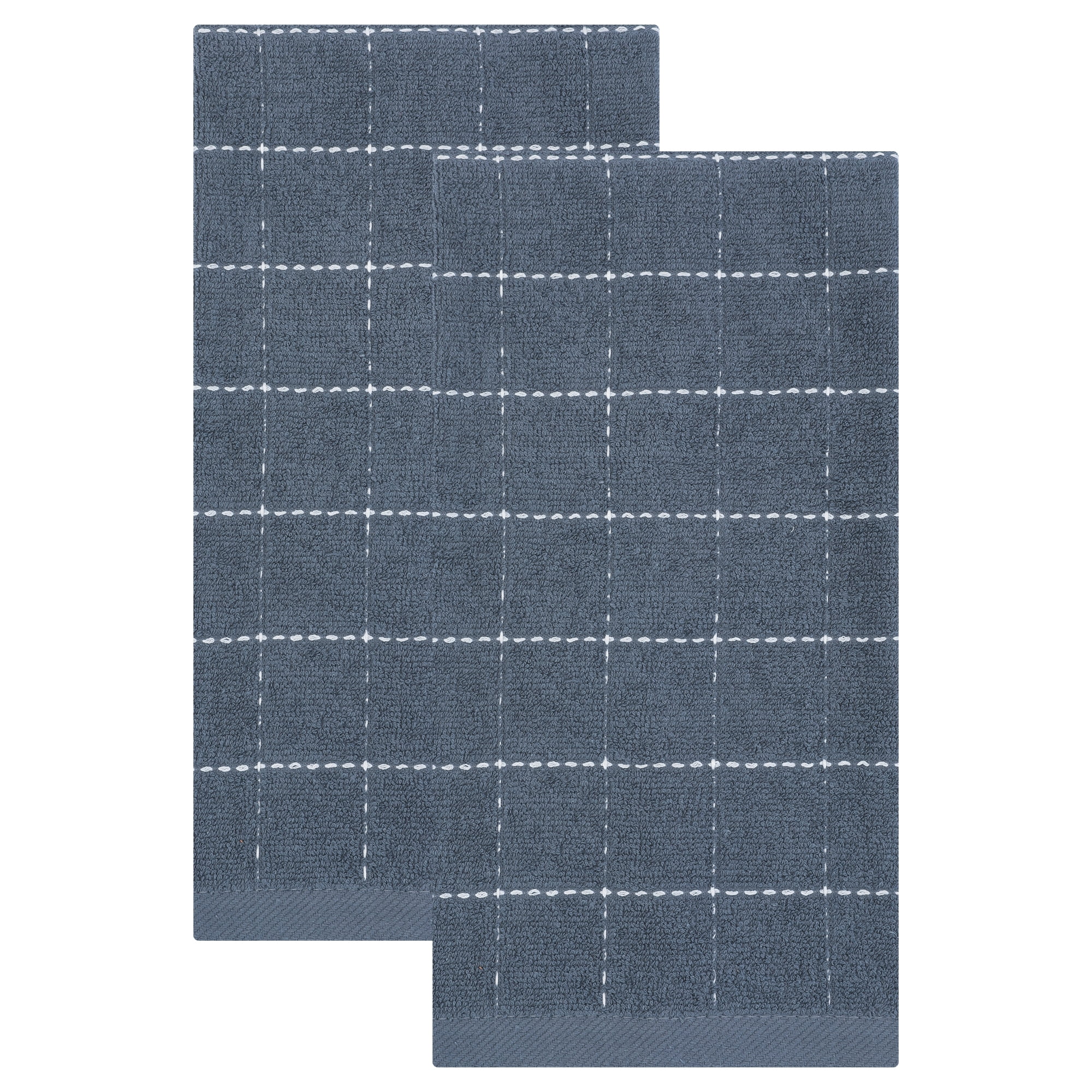 Unique Bargains 2Pcs Highly Absorbent Cotton Reusable Dish Cloths Dark Grey 25" x 15"