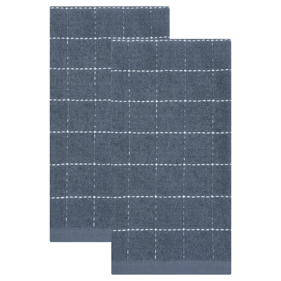 Unique Bargains 2Pcs Highly Absorbent Cotton Reusable Dish Cloths Dark Grey 25" x 15"