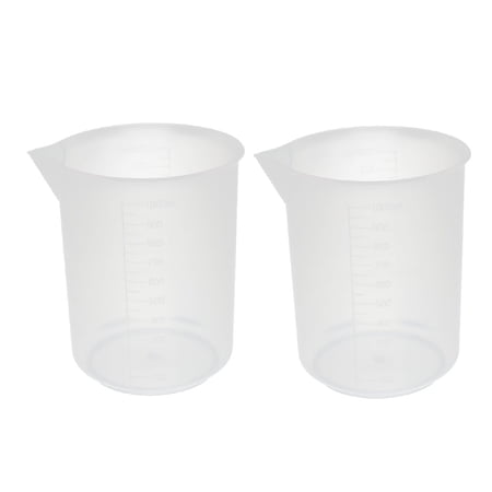 Unique Bargains 2Pcs Kitchen Labotary 1000mL Plastic Measuring Cup Jug Pour Spout Container