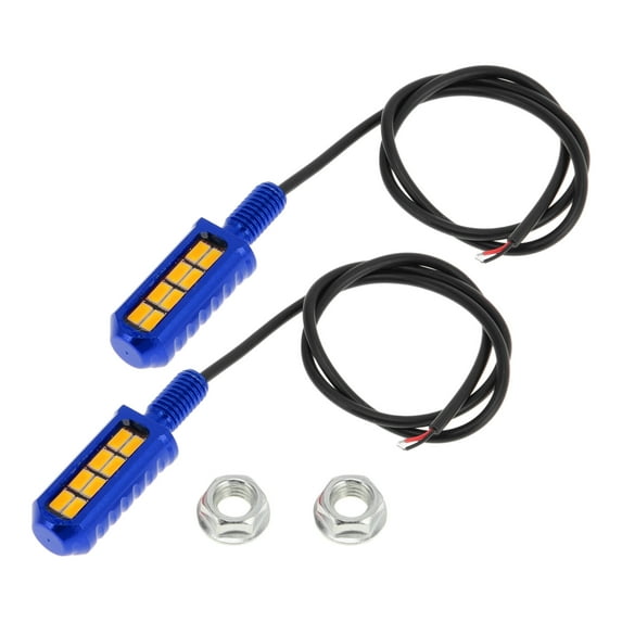 Unique Bargains 2Pcs License Plate Light 12V Led Tag Lamp for Car Motorcycle Waterproof Rainproof Yellow License Plate Light