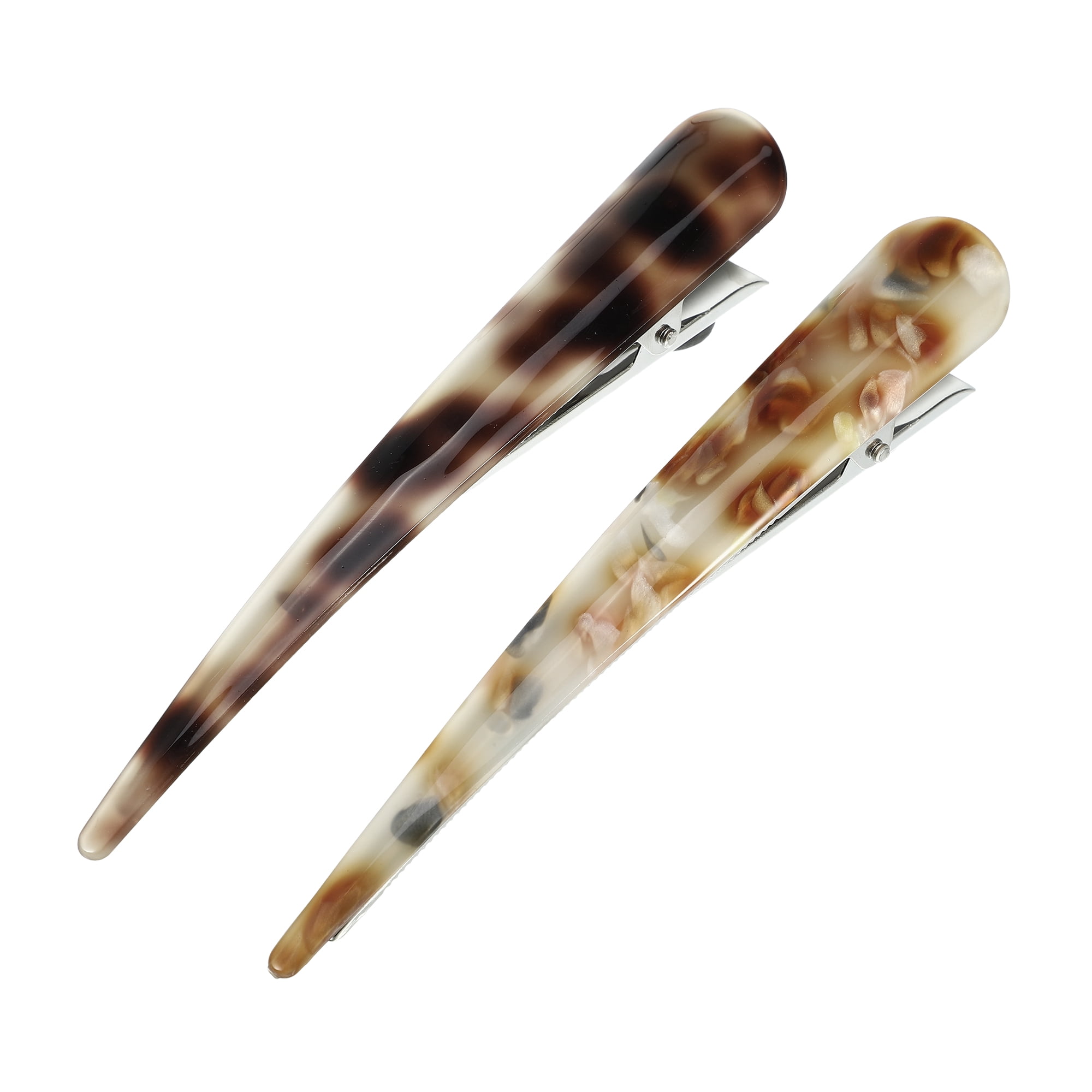 Unique Bargains 2Pcs Long Metal Duckbill Hair Clips Large Duckbill Hair Clips Coffee