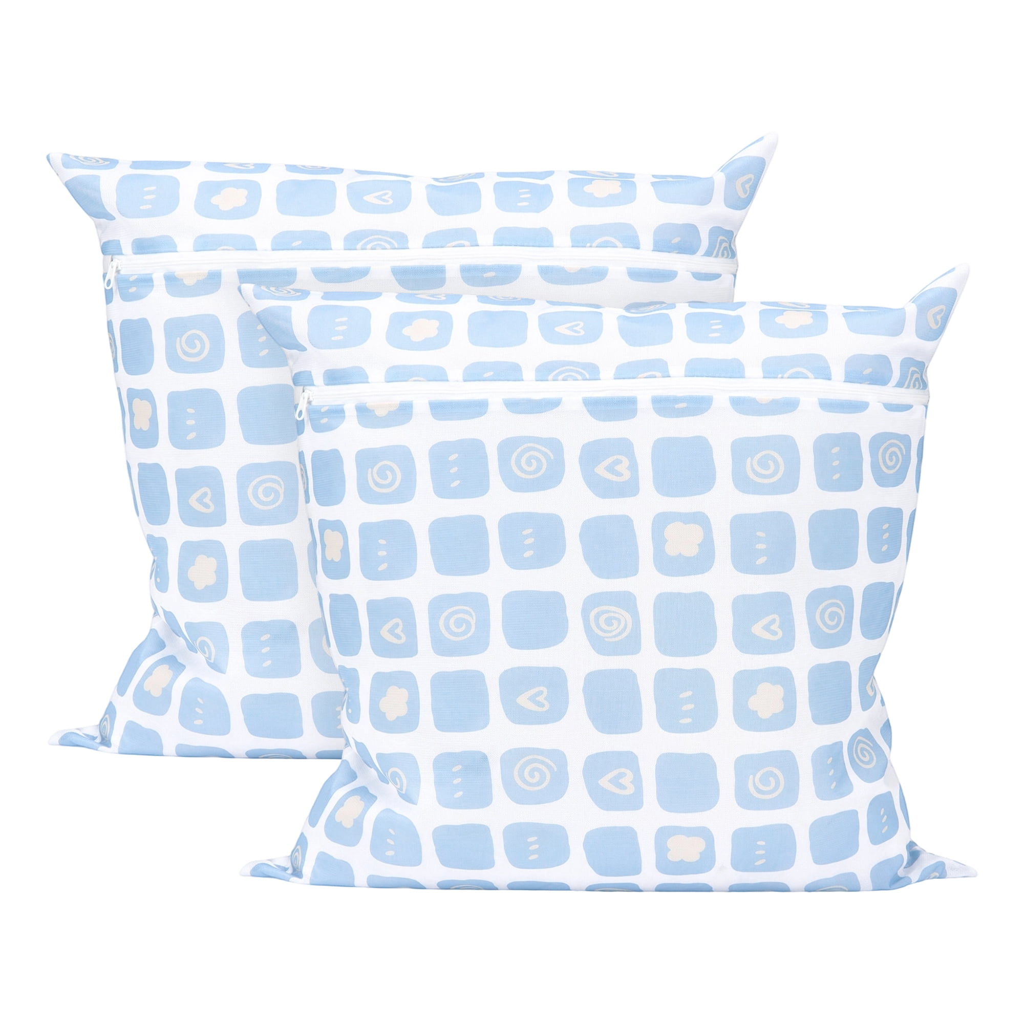Unique Bargains 2Pcs Mesh Laundry Bags for Delicates Protect Garments Blue 23.6" x 23.6"