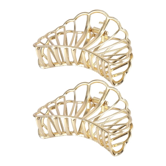 NOMADIC NOOK Women's Metal Hair Clips Gold Tone 2 Pcs 2.8"x1.1"x1.5"
