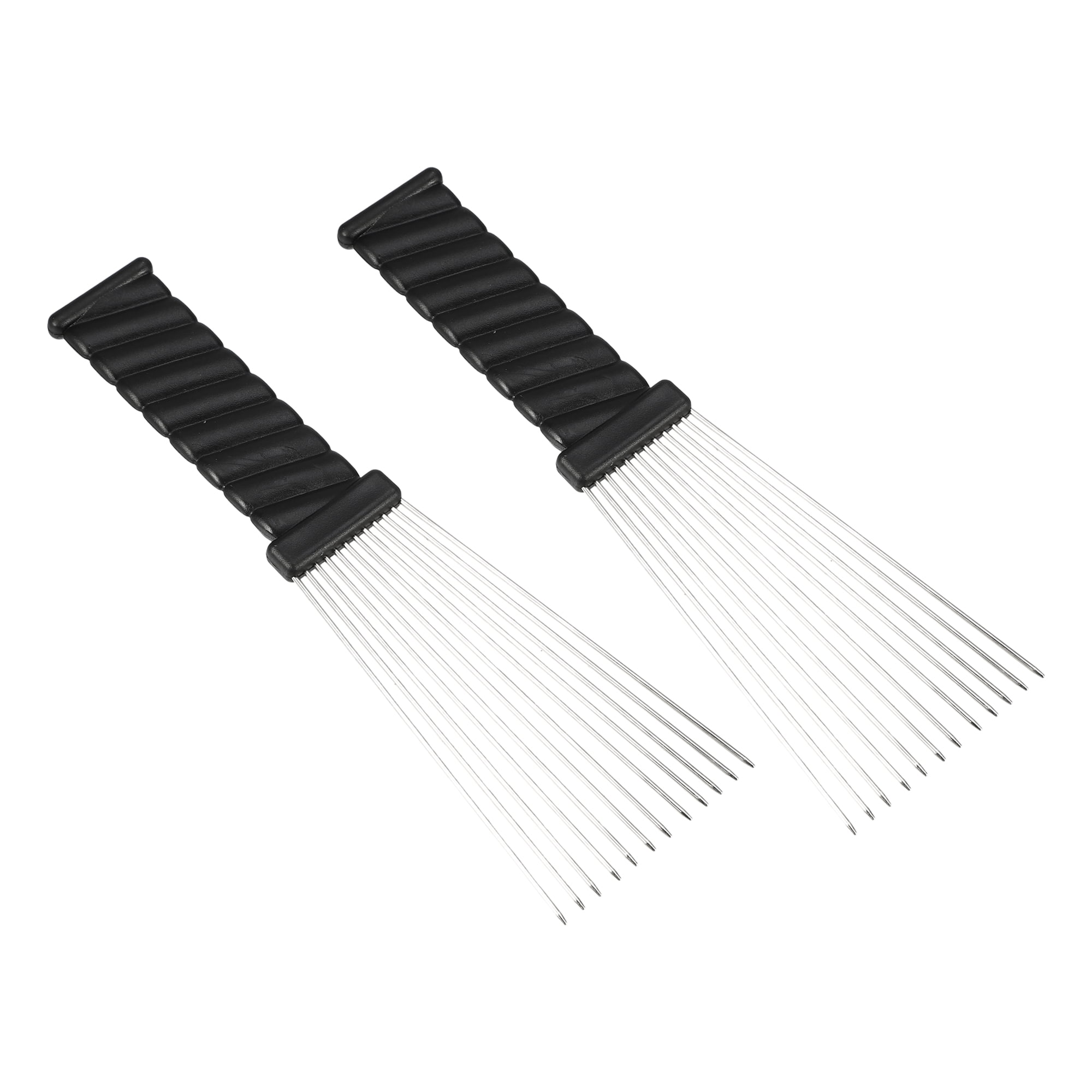 Unique Bargains 2Pcs Metal Hair Pick Afro Comb for Curly Hair Afro Picks Hairdressing Styling