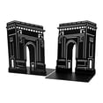 thumbnail image 1 of Unique Bargains 2Pcs Metal Hollow Design Book Ends Black Arc de Triomphe 7.9*4.3*6.7inch, 1 of 5
