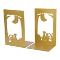 thumbnail image 1 of Unique Bargains 2Pcs Metal Laser Cut Tree Design Bookends Gold Moon 7.9*4.3*6.7inch, 1 of 5