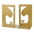 thumbnail image 1 of Unique Bargains 2Pcs Metal Laser Cut Tree Design Bookends Gold Tree 7.9*4.3*6.7inch, 1 of 5