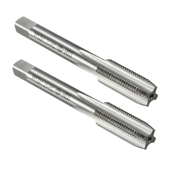 Unique Bargains 2Pcs Metric Taps M12 x 1.25mm Pitch Thread Plug Tap HSS for Threading Drill