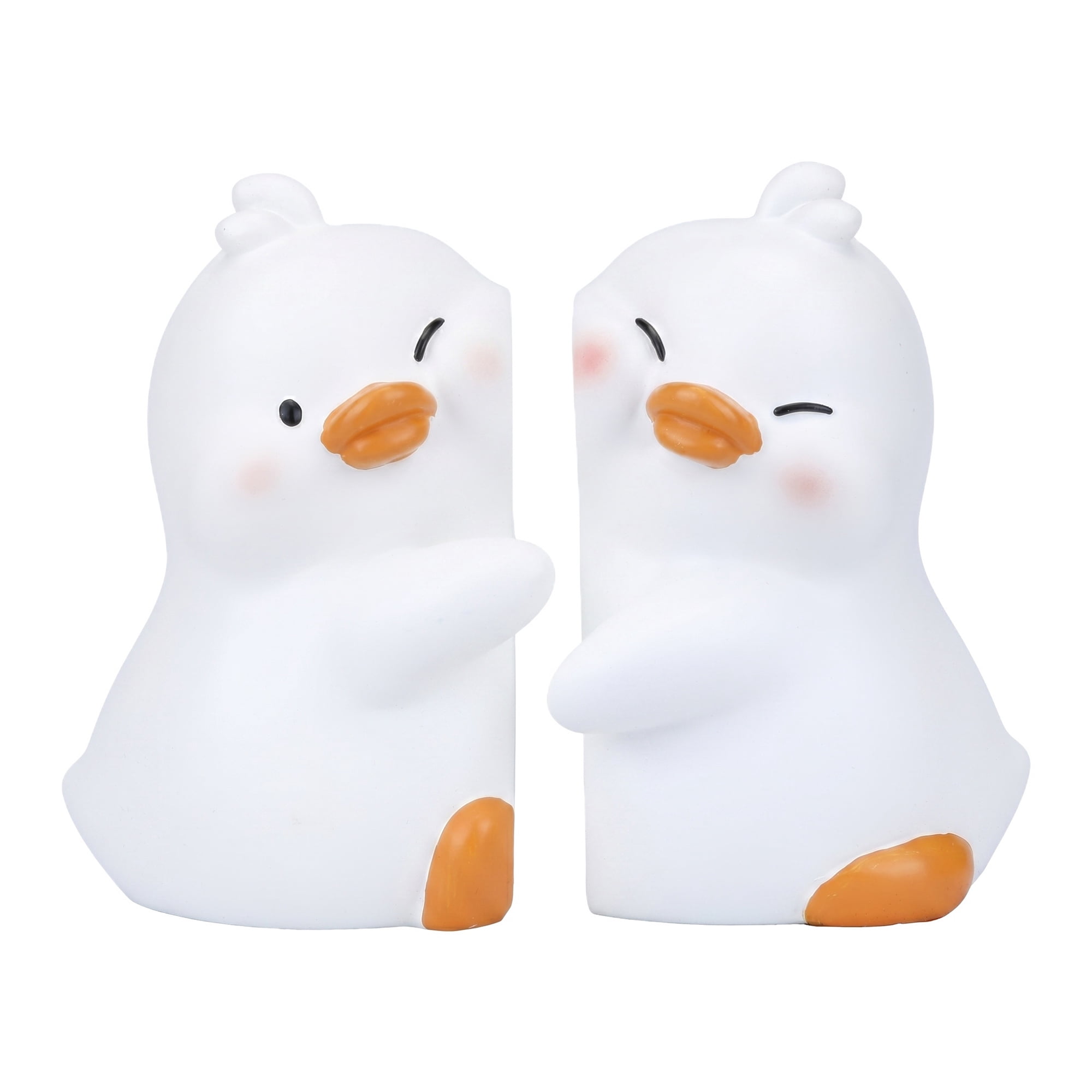 Unique Bargains 2Pcs Modern Resin Book Stoppers Book Ends White 6.7*3.9*5.1inch