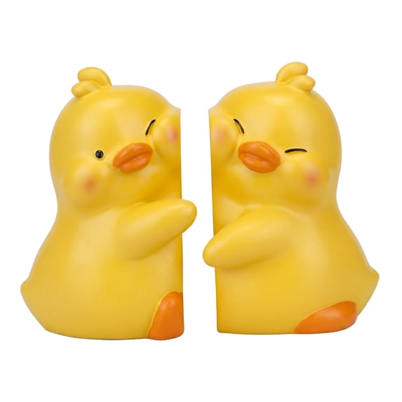 Unique Bargains 2Pcs Modern Resin Book Stoppers Book Ends Yellow 6.7*3.9*5.1inch