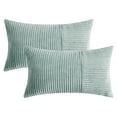 thumbnail image 1 of Unique Bargains 2Pcs Modern Strip Throw Pillow Covers for Living Room Blue 12" x 20", 1 of 6