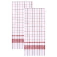 thumbnail image 1 of Unique Bargains 2Pcs Plaid Absorbent Quick-Drying Kitchen Towels Red 28" x 16", 1 of 8