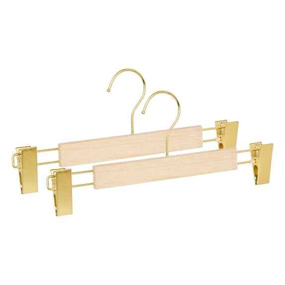 Unique Bargains 2Pcs Plastic Durable Space Saving Nonslip Hangers Natural 12.6inch