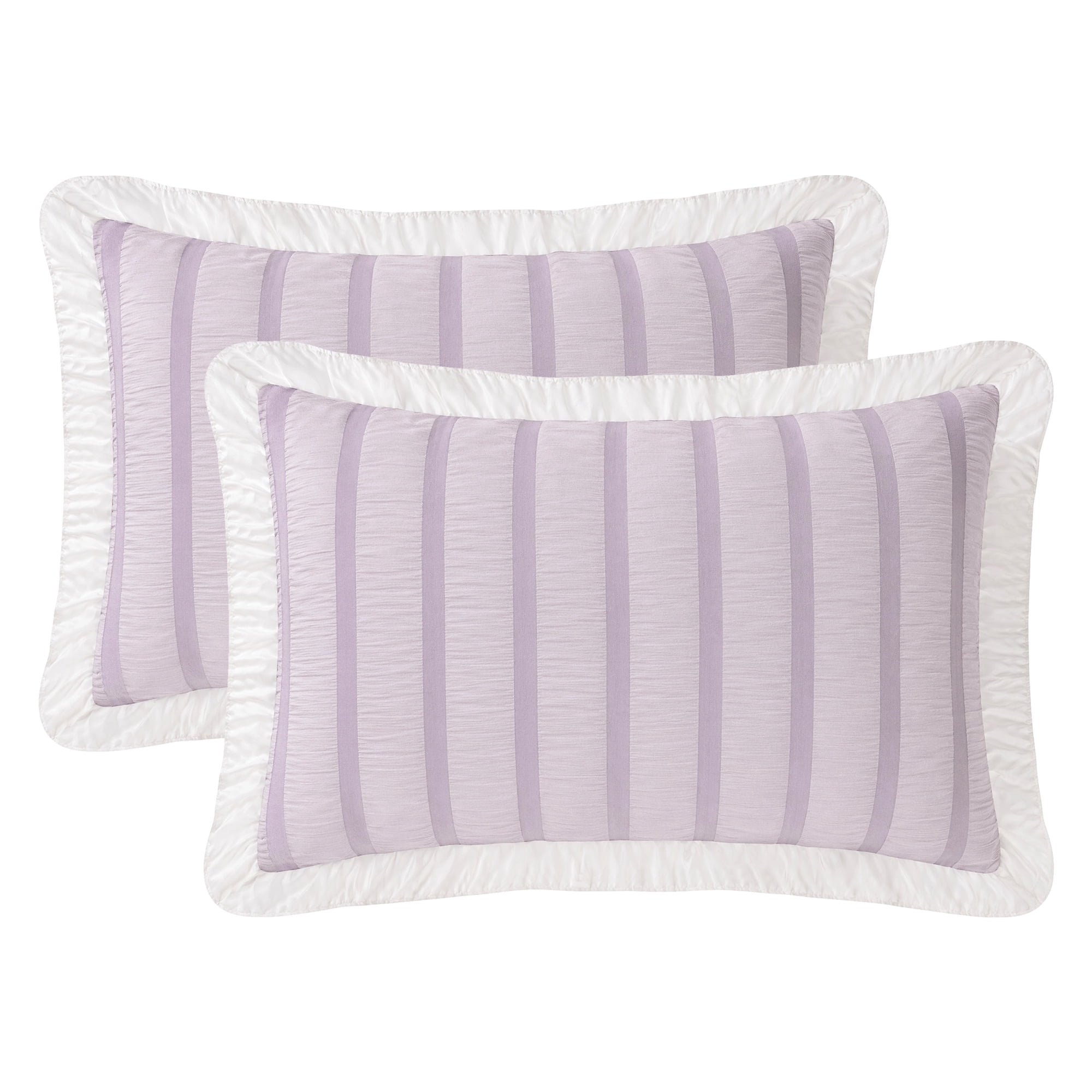 Unique Bargains 2Pcs Polyester Envelope Closure Wrinkle Resistant Pillowcase Queen Purple